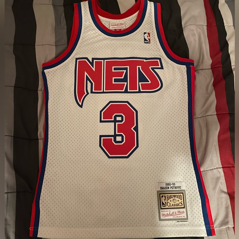 Mitchell and Ness New Jersey Nets 1992-93 Drazen Petrovic HWC Swingman Jersey